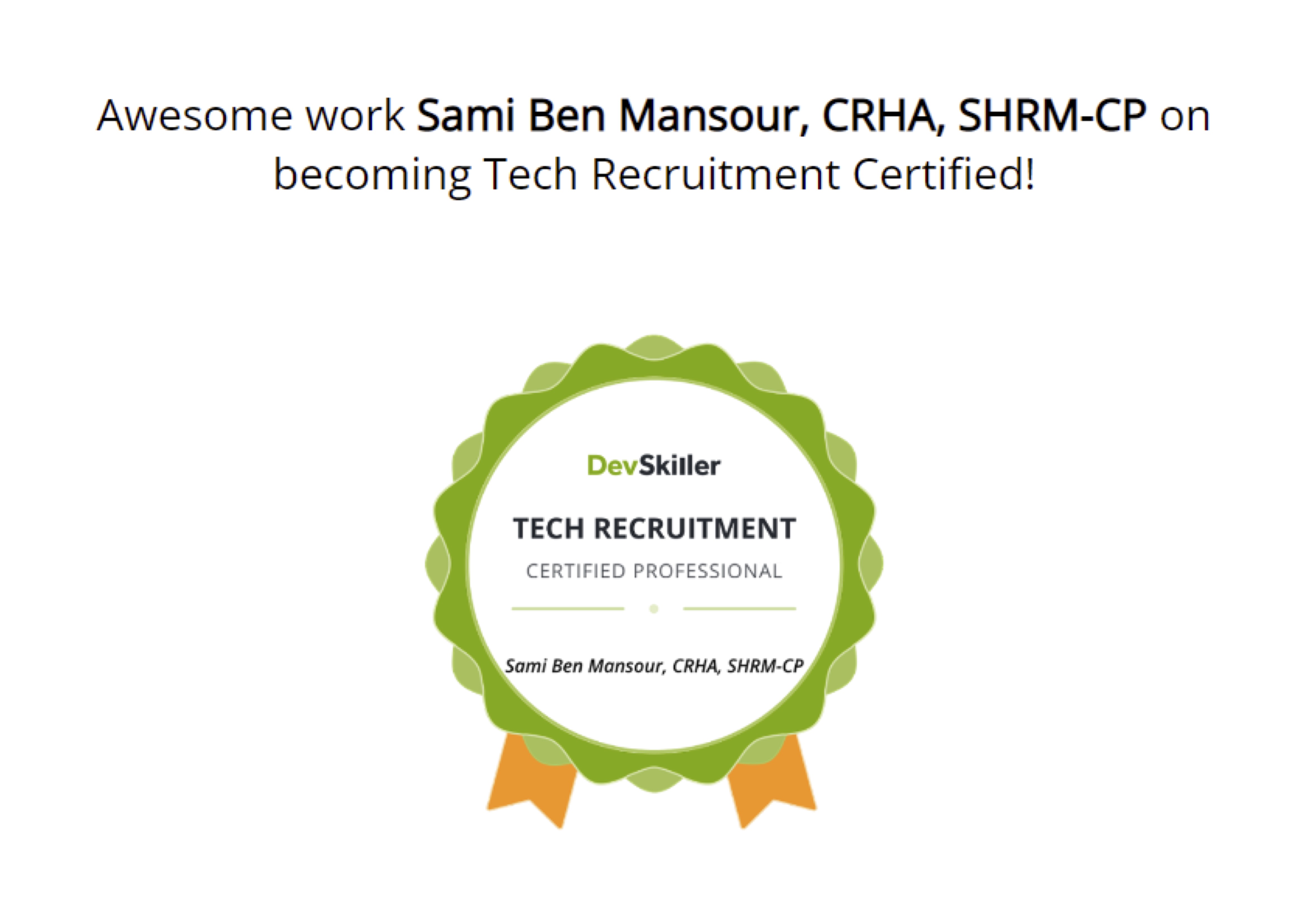 Certificat DevSkiller