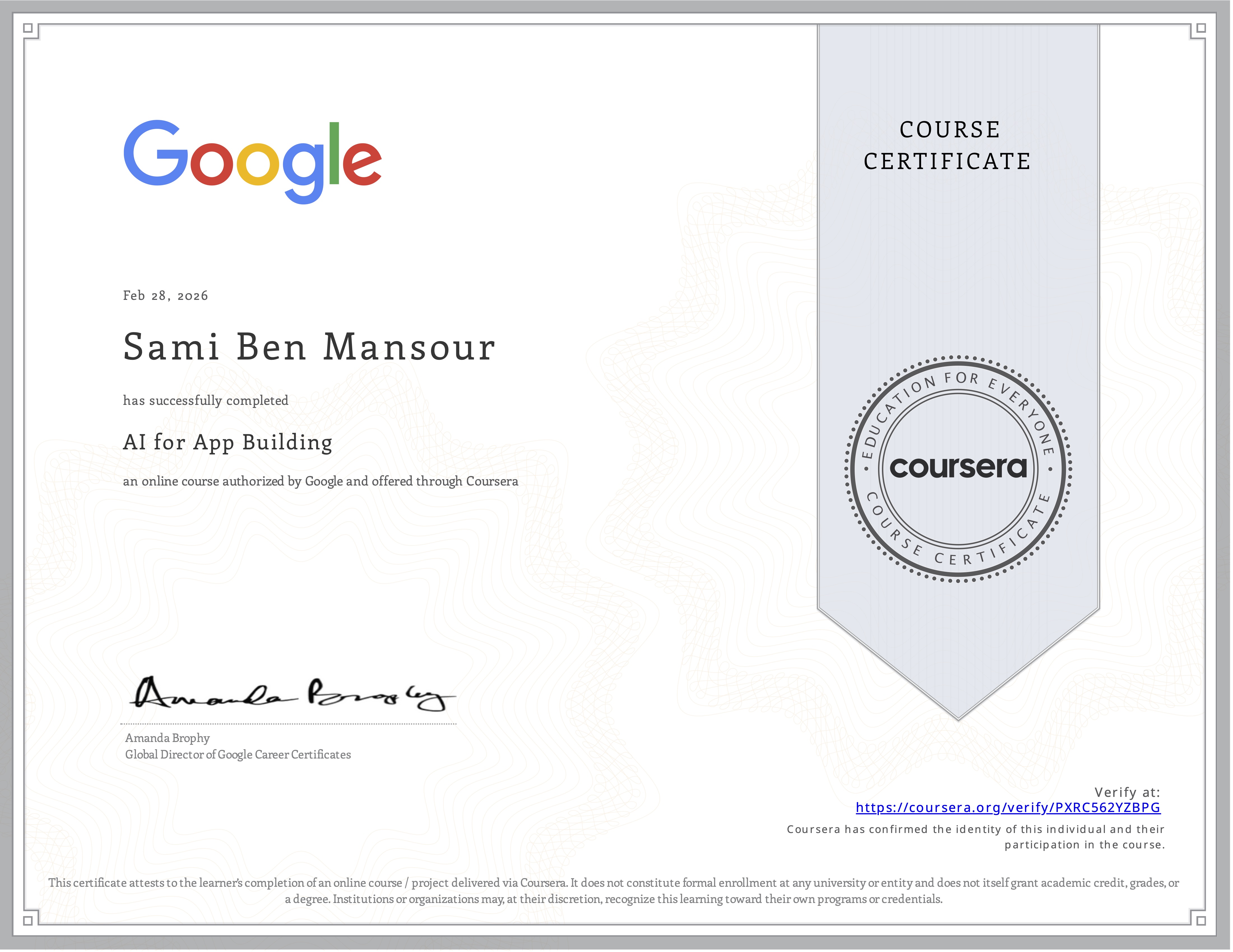 Certificat Generative AI Fundamentals — Google